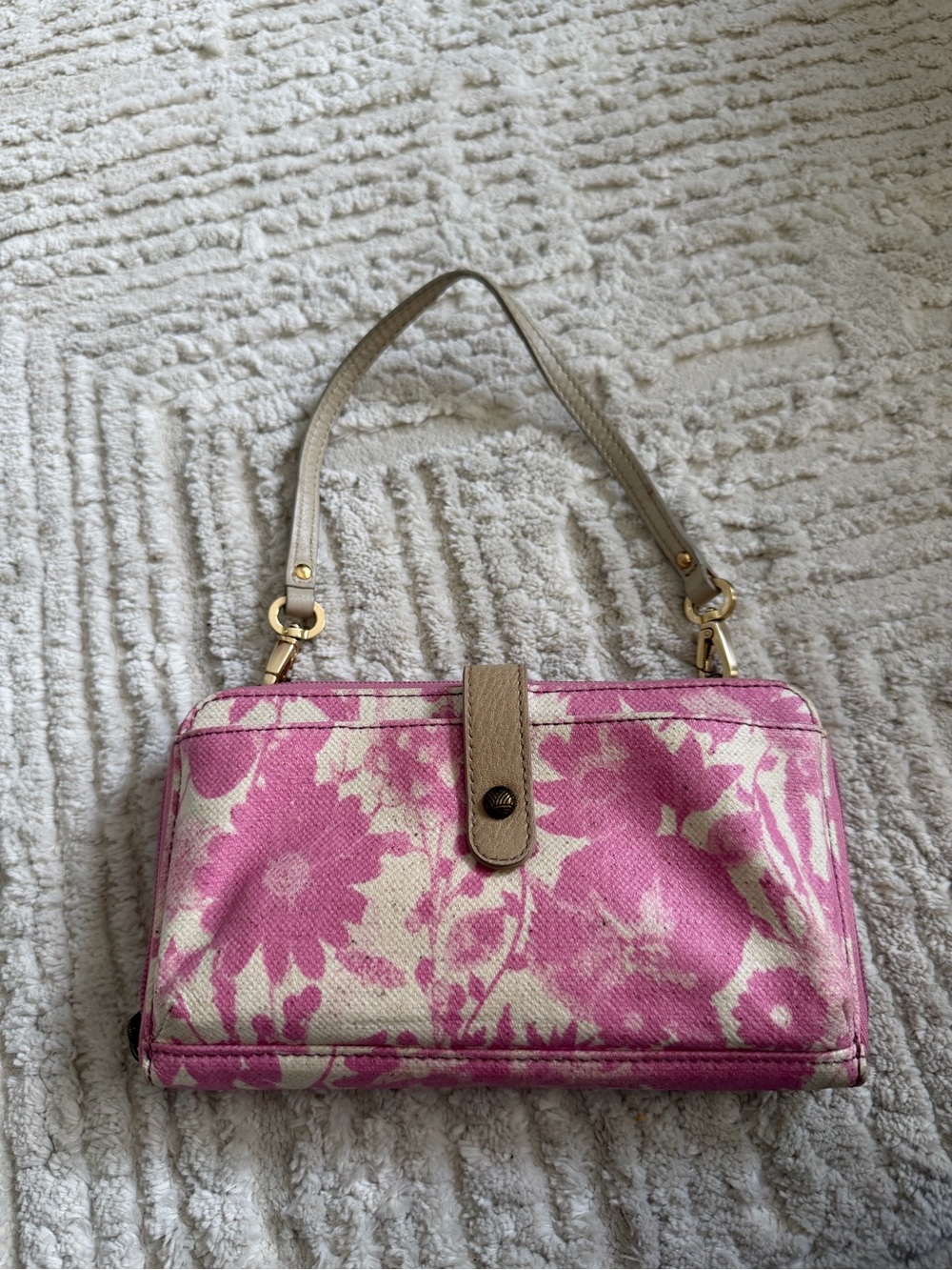 Sakroots Pink Floral Canvas Mini Bag